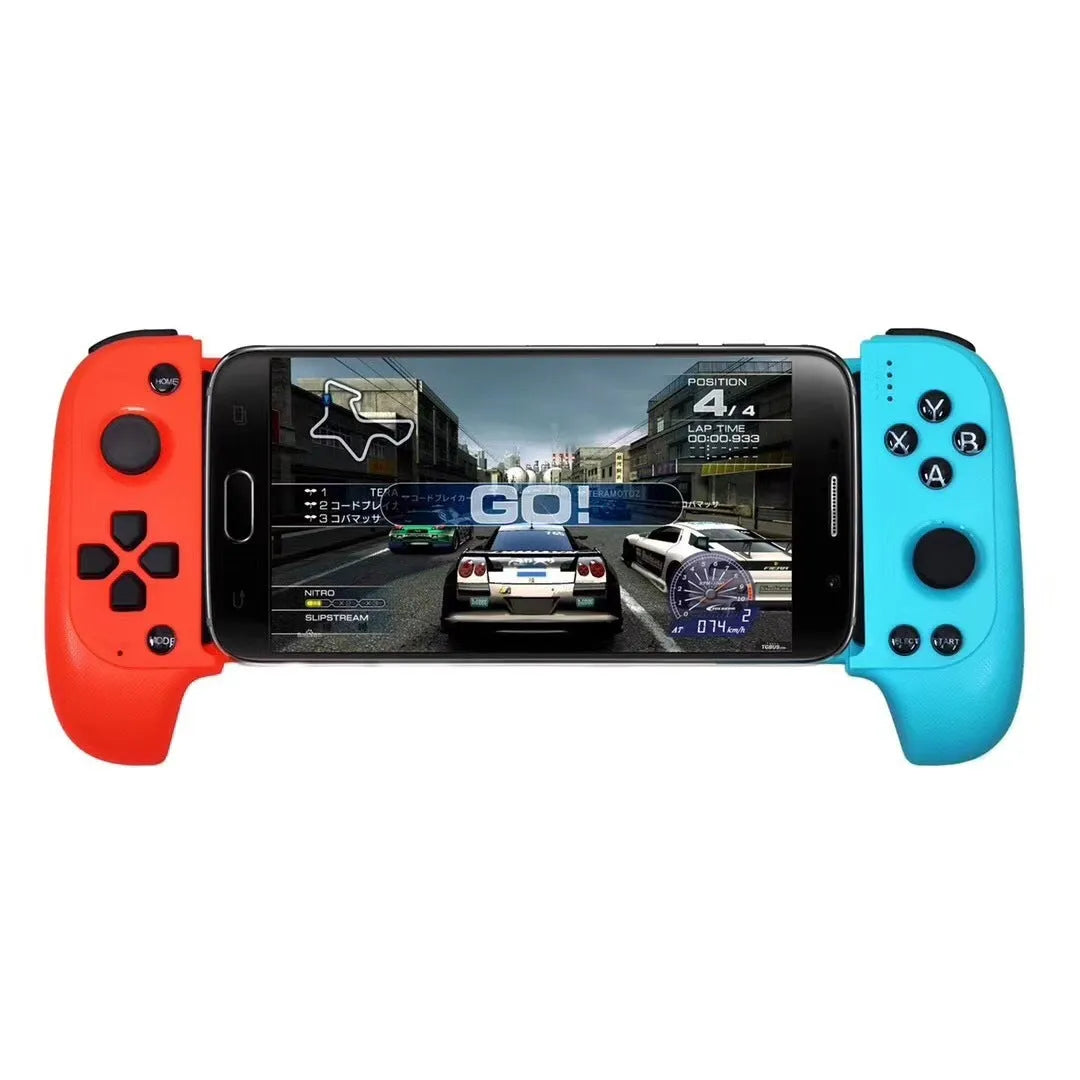 Cytec wireless Bluetooth telescopic game controller in black attached to a smartphone