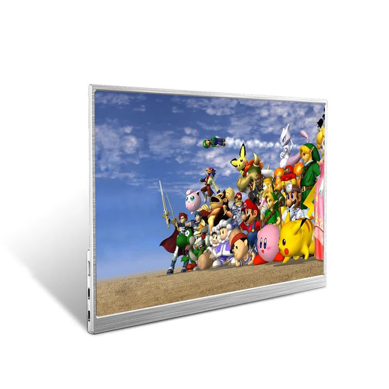 Zeuslap 15-inch ultra-thin portable monitor with Full HD screen for gaming consoles on a desk