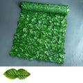 Green plastic radish leaf simulation fence panel with realistic foliage detailing for balcony or garden use.