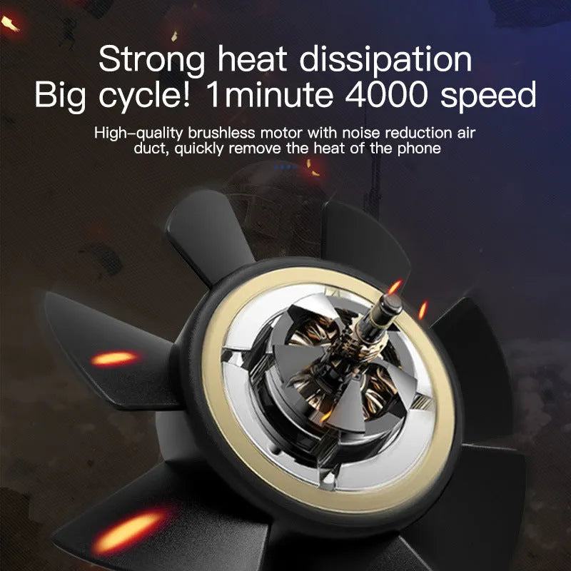 Black USB mobile phone cooling fan with suction cup mount for gaming temperature management