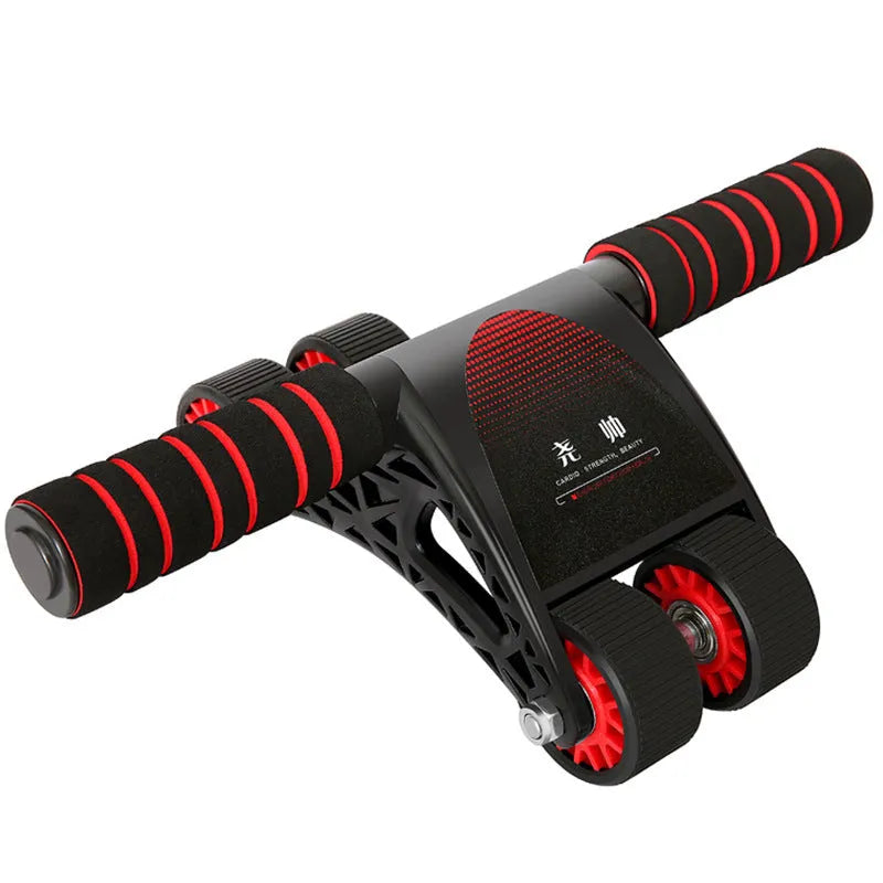 Four-wheel abdominal wheel in black and red for home and office core training