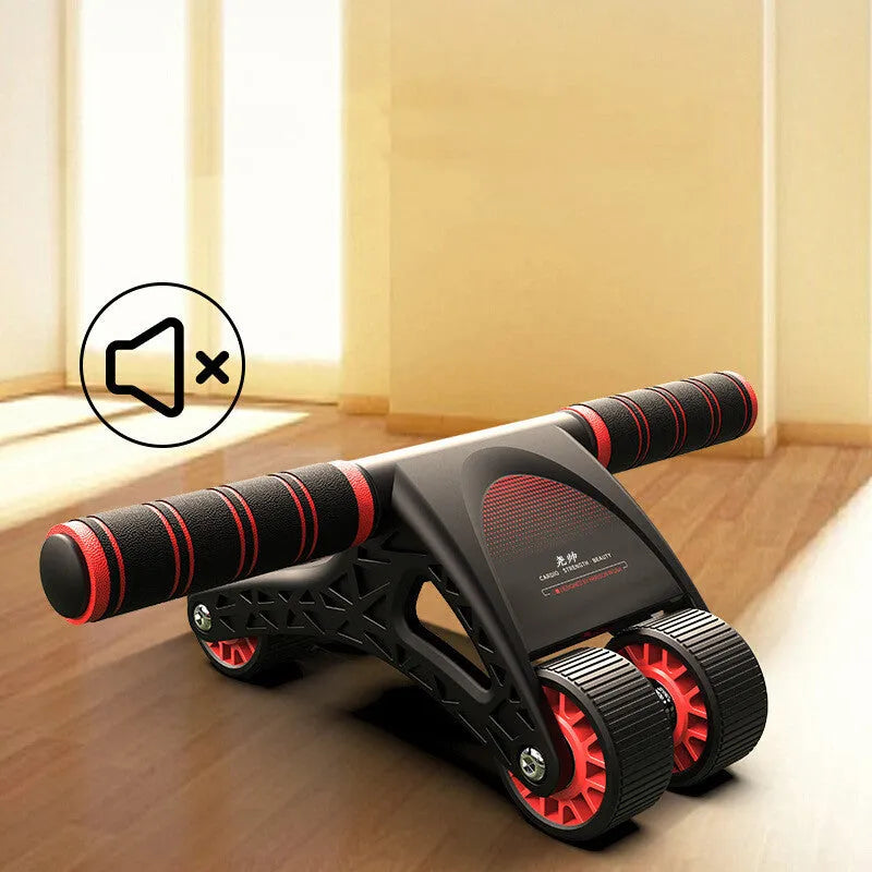 Four-wheel abdominal wheel in black and red for home and office core training