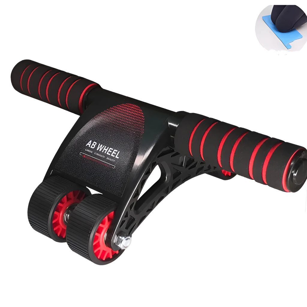 Four-wheel abdominal wheel in black and red for home and office core training