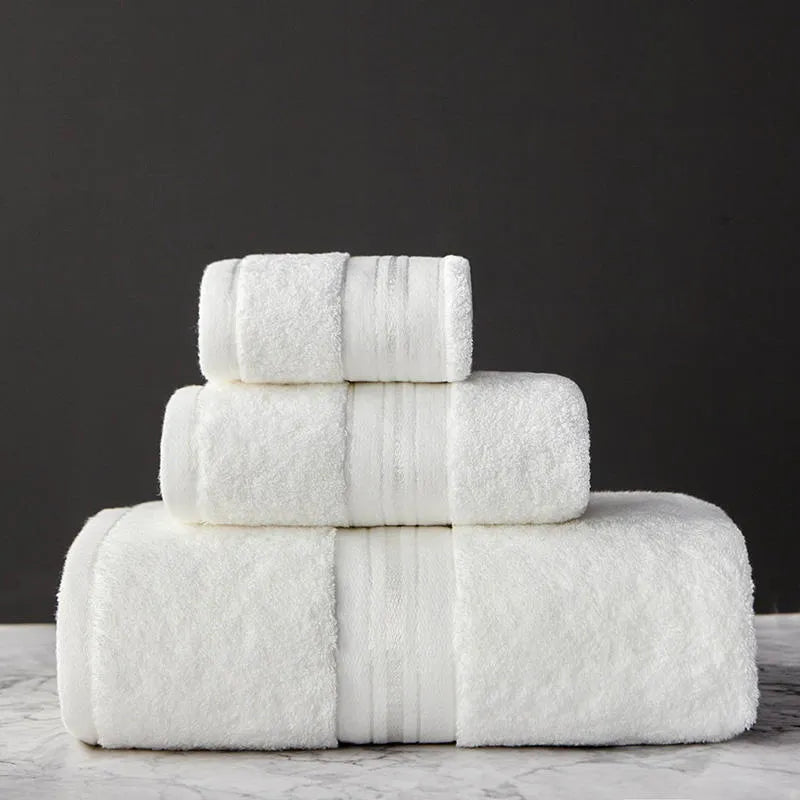 Pure cotton bath towel set showing three pieces in blue colour with floral pattern detail