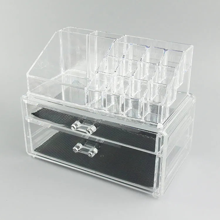 Clear foldable acrylic storage organiser box with transparent sides showing 18 litre capacity.