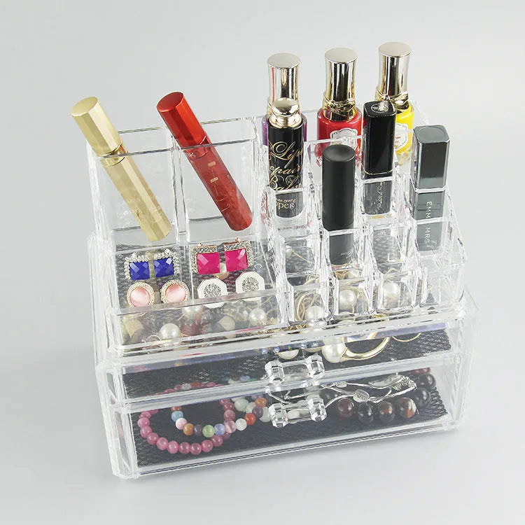 Clear foldable acrylic storage organiser box with transparent sides showing 18 litre capacity.