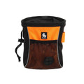 Green dog training waist bag with removable waste pouch, shown on a person's hip.