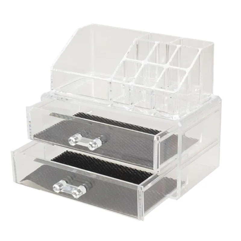 Clear foldable acrylic storage organiser box with transparent sides showing 18 litre capacity.
