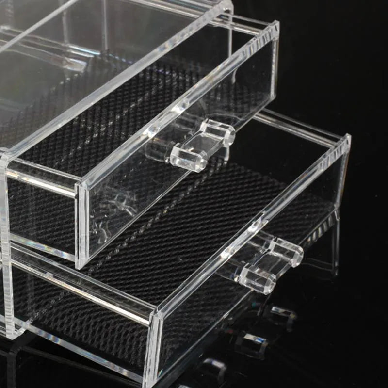 Clear foldable acrylic storage organiser box with transparent sides showing 18 litre capacity.