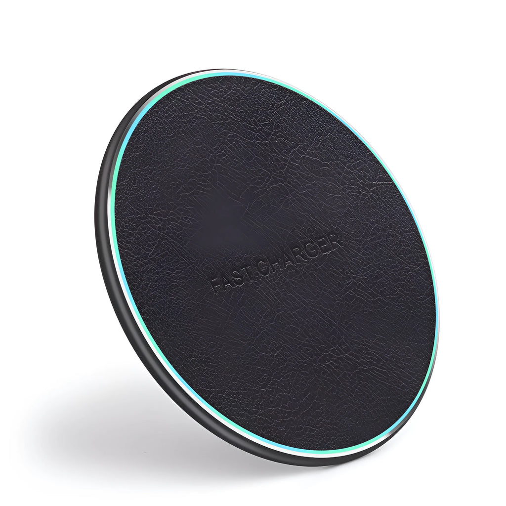 Black aluminium alloy car wireless fast charger for Apple Samsung Huawei Xiaomi phones with 10W power