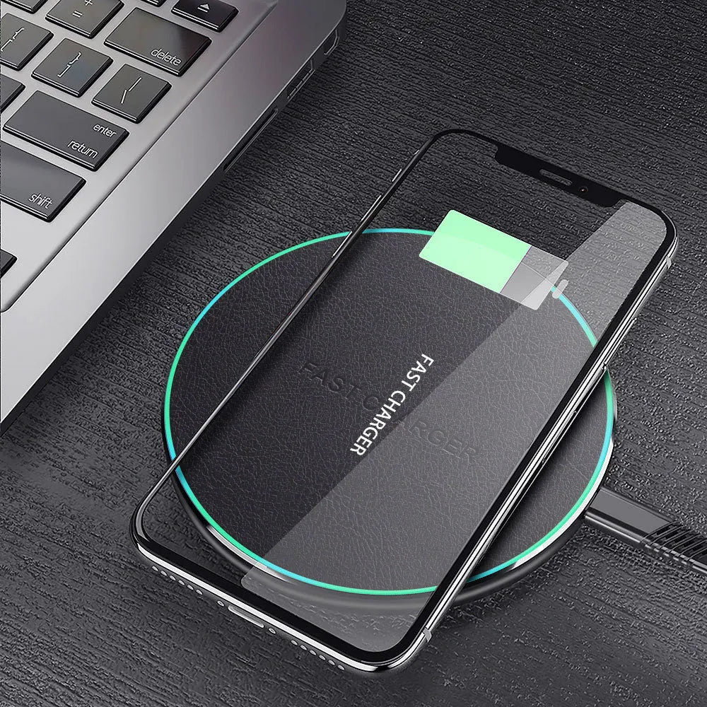 Black aluminium alloy car wireless fast charger for Apple Samsung Huawei Xiaomi phones with 10W power