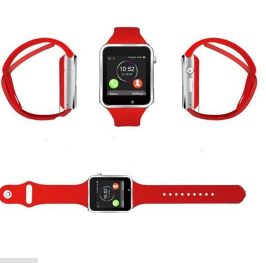 A1 Smart Watch with 1.54-inch screen on wrist, showing Android interface, available in multiple colours.