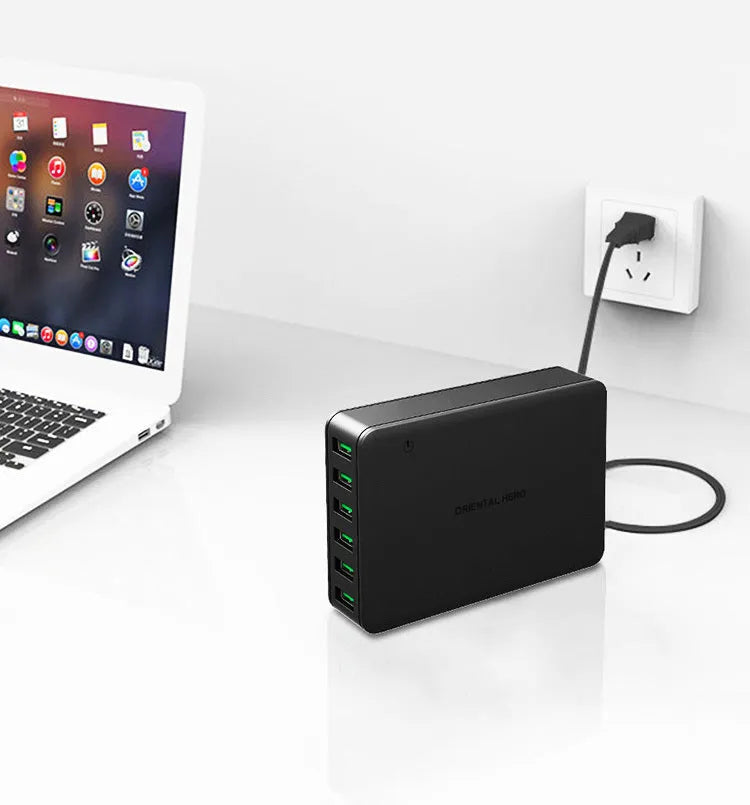 OH-W32 black and white desktop mobile phone charger with USB interface for 60W fast charging