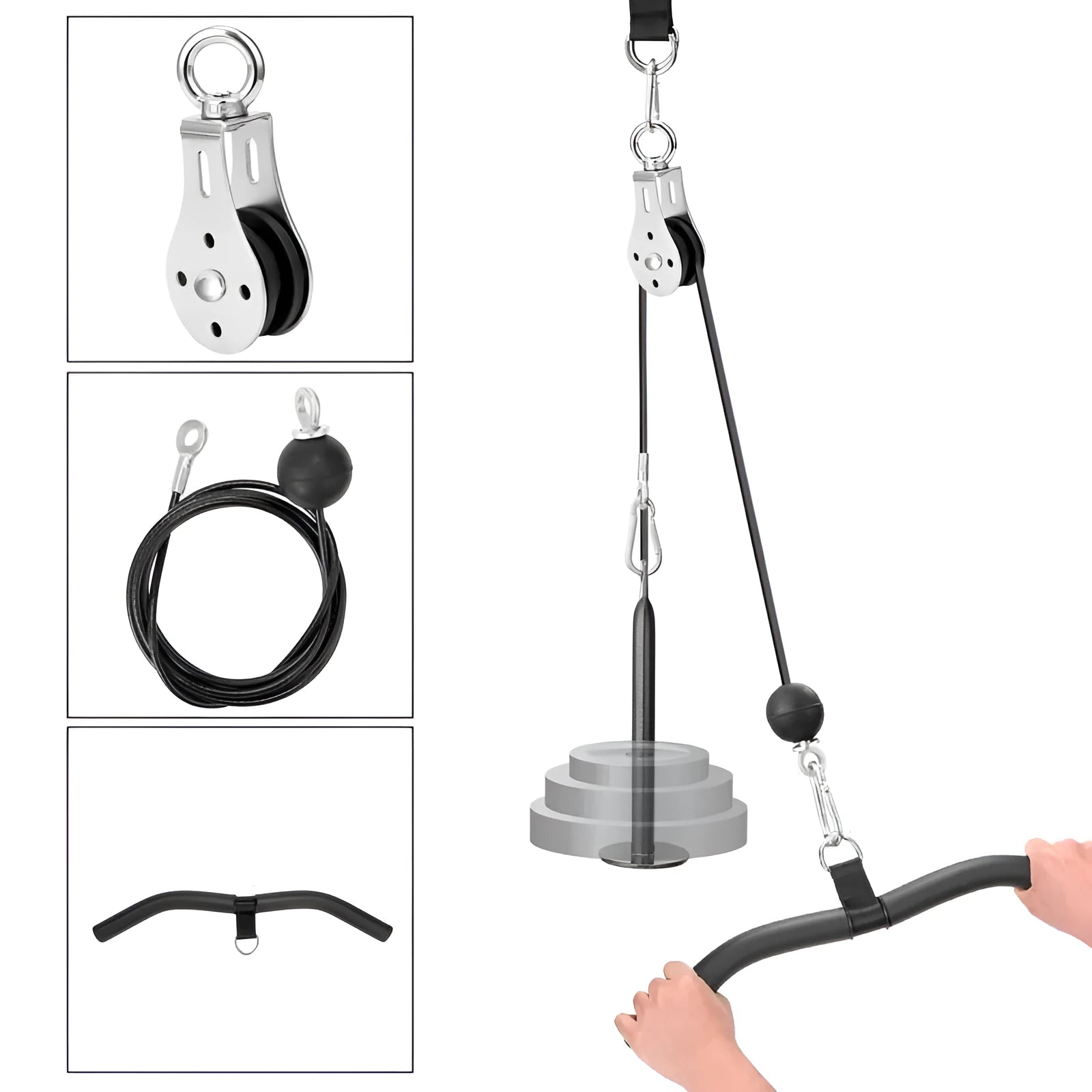 High drop-down gantry pulley with iron construction and EVA padding for horizontal bar fitness equipment