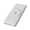 Maiduo mint green Magsafe power bank magnetically attached to an iPhone, showing its slim clip-on design.