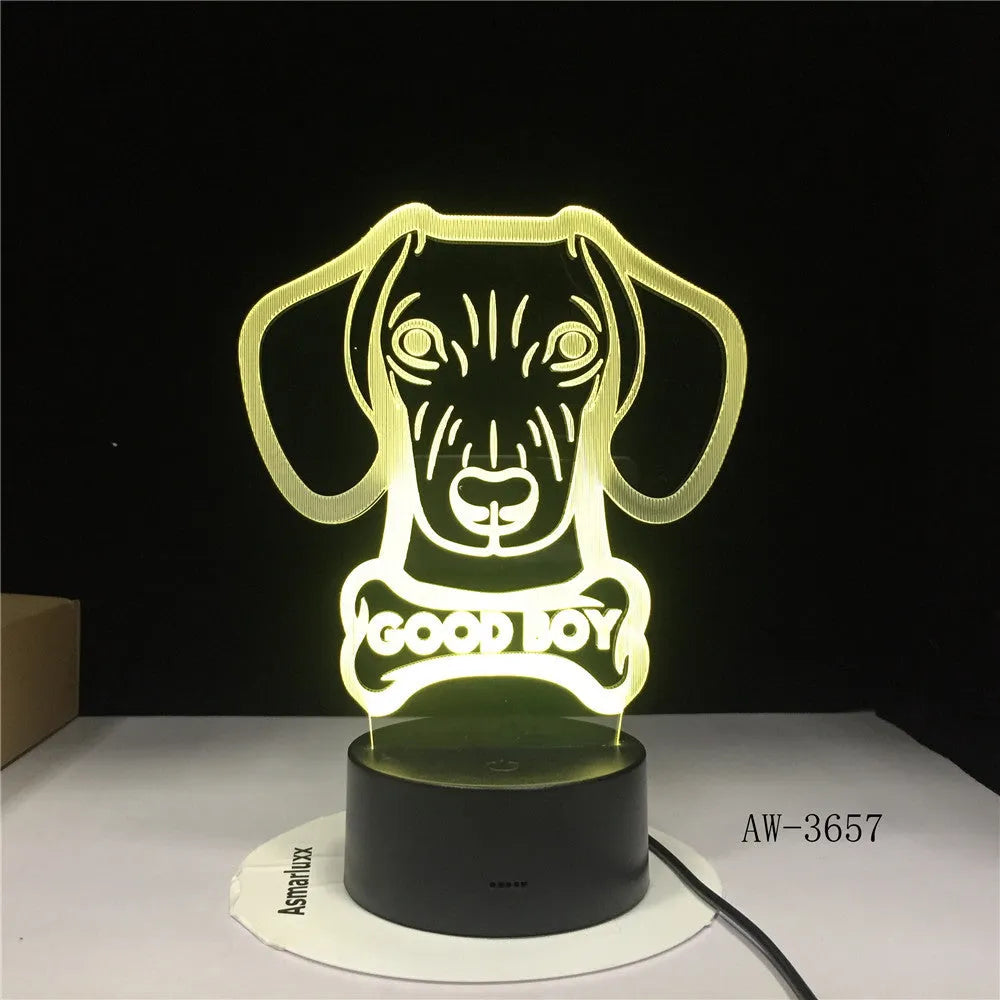 A remote control touch LED table lamp with a colourful gradient acrylic shade on a black base.