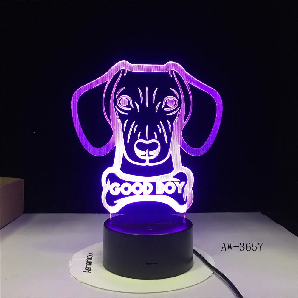 Remote control LED table lamp with colourful gradient acrylic shade on a black base.