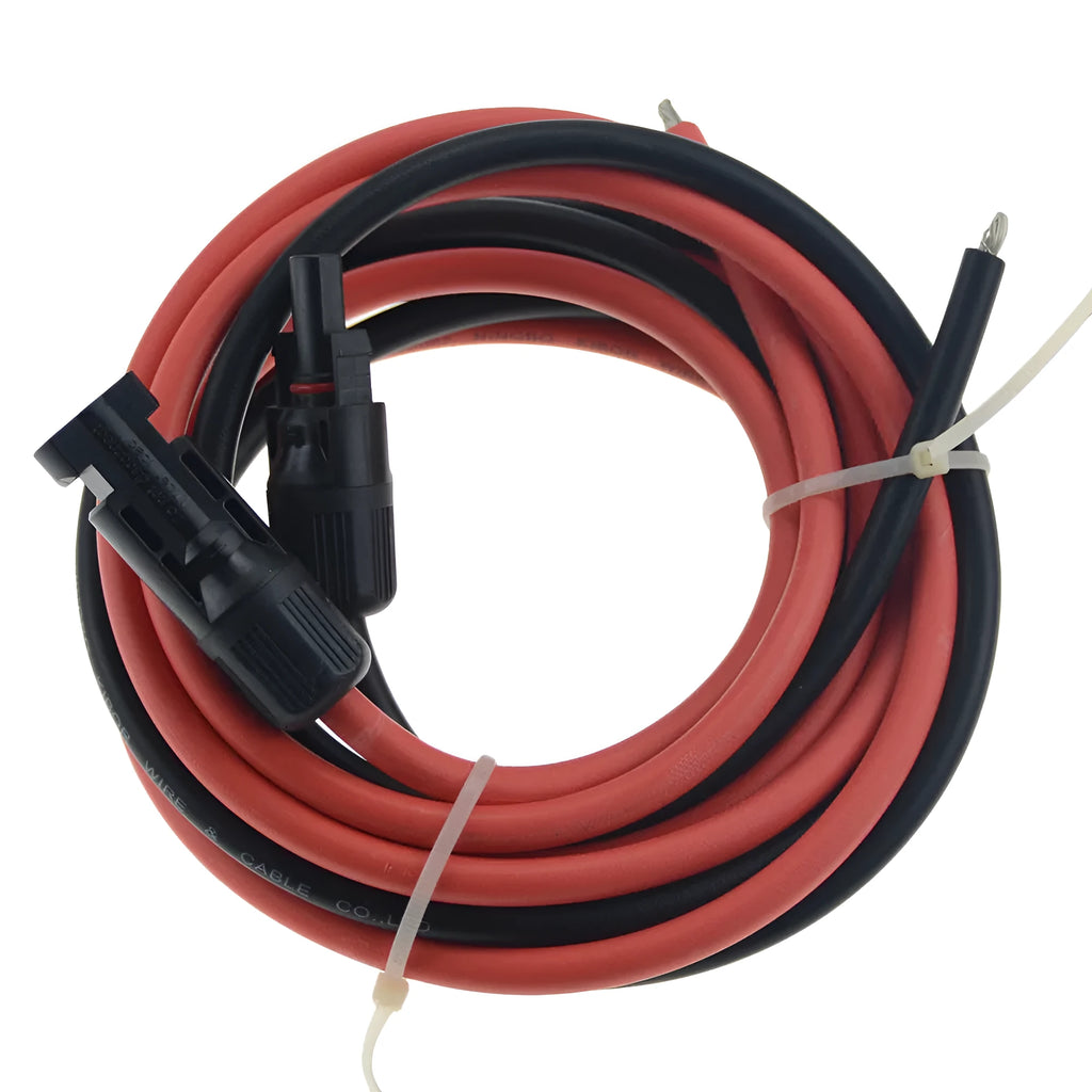 MC4 connector solar panel cable extension in black and red with 4 square mm single-core tinned copper wire