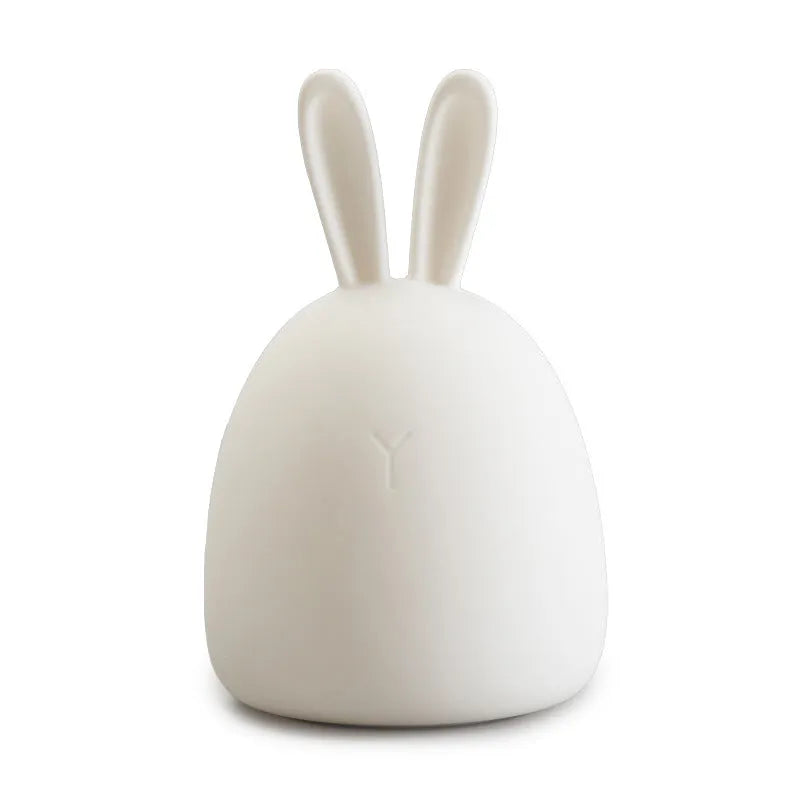 Fat Rabbit Colorful Pat Silicone Lamp in white with touch switch and 1W LED