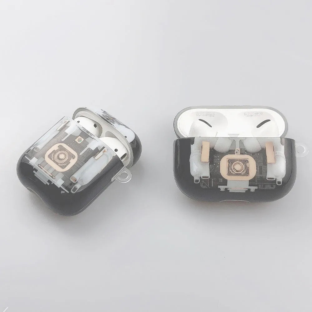 Steampunk mechanical design soft TPU protective case for Apple AirPods 1st and 2nd generation