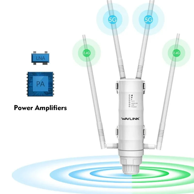 AC600 white outdoor wireless access point rangefinder with detachable mounting components