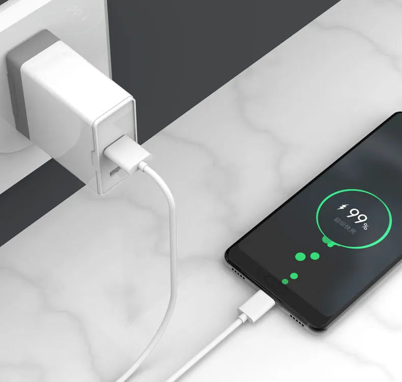 Black Android Type-C fast charging data cable 1.5 metres