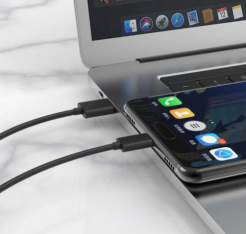 Black Android Type-C fast charging data cable 1.5 metres