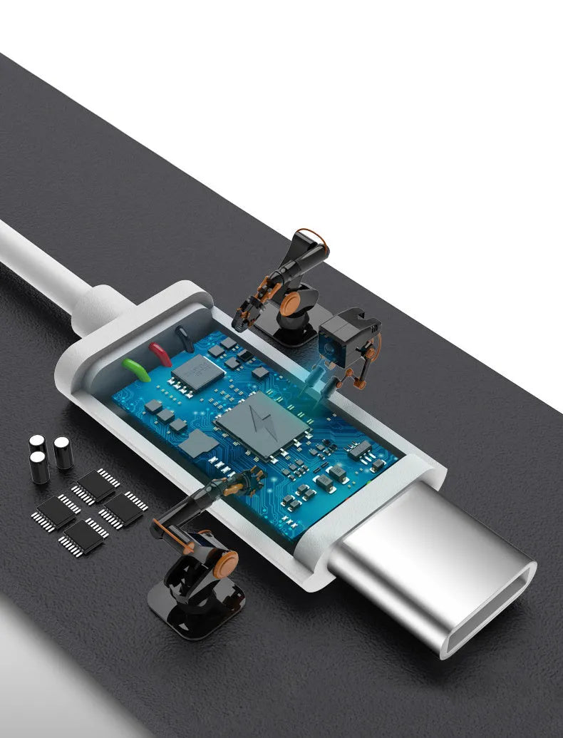 Black Android Type-C fast charging data cable 1.5 metres