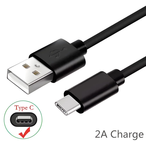 Black Android Type-C fast charging data cable 1.5 metres