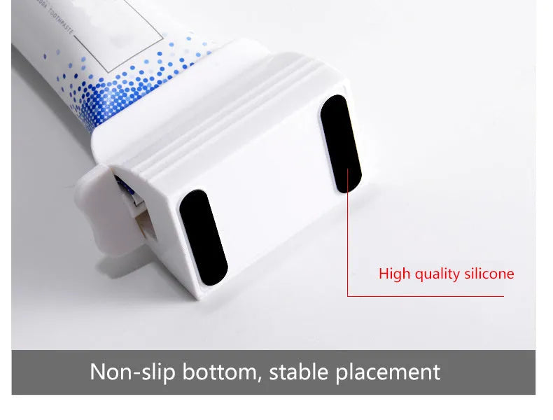 Large toothpaste squeezer in plastic and ABS for bathroom use, shown in white and red