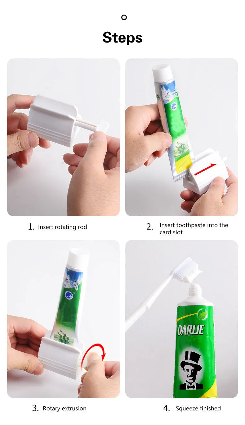 Large toothpaste squeezer in plastic and ABS for bathroom use, shown in white and red