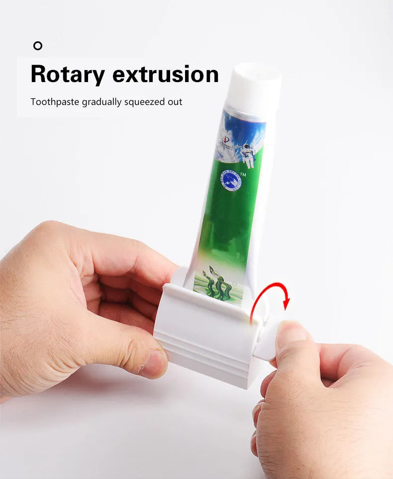 Large toothpaste squeezer in plastic and ABS for bathroom use, shown in white and red