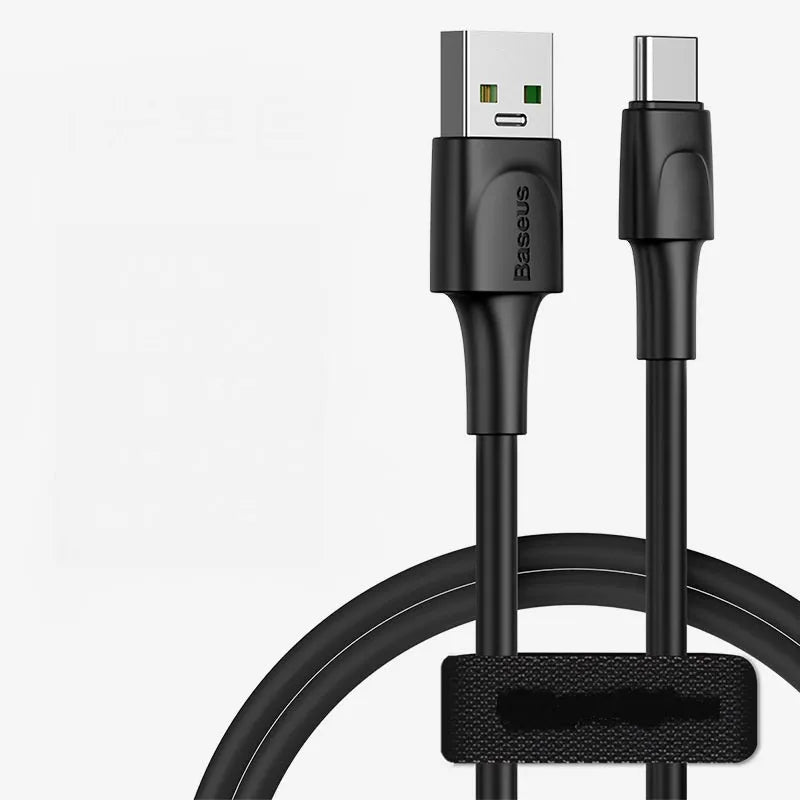 Baseus black and white Android Micro USB fast charging cables in 1 metre and 2 metre lengths.
