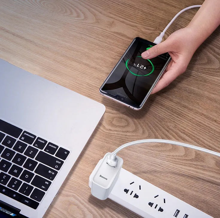 Baseus black and white Android Micro USB fast charging cables in 1 metre and 2 metre lengths.