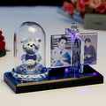 Luminous crystal car perfume decoration with girly heart style custom photo design on car air vent