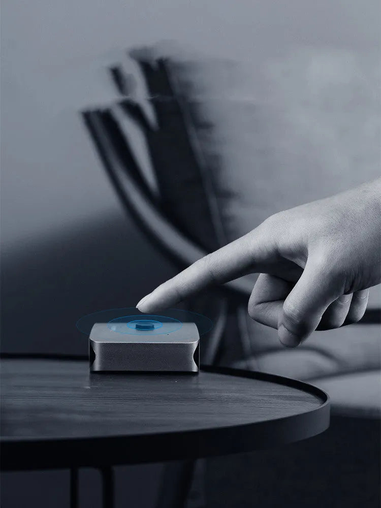 Grey Haibeisi HDMI switcher unit with two input ports and one output port for connecting computers and media devices to a TV or monitor.