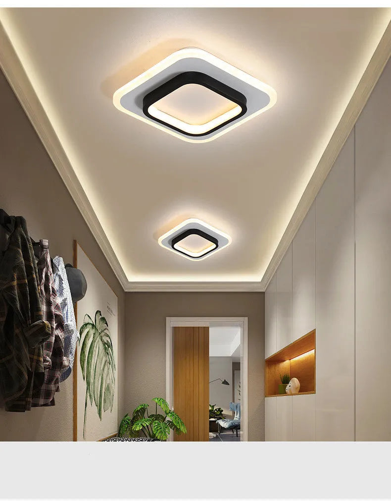 LED corridor aisle balcony light in aluminium and acrylic with black or white finish and 5-15m2 coverage