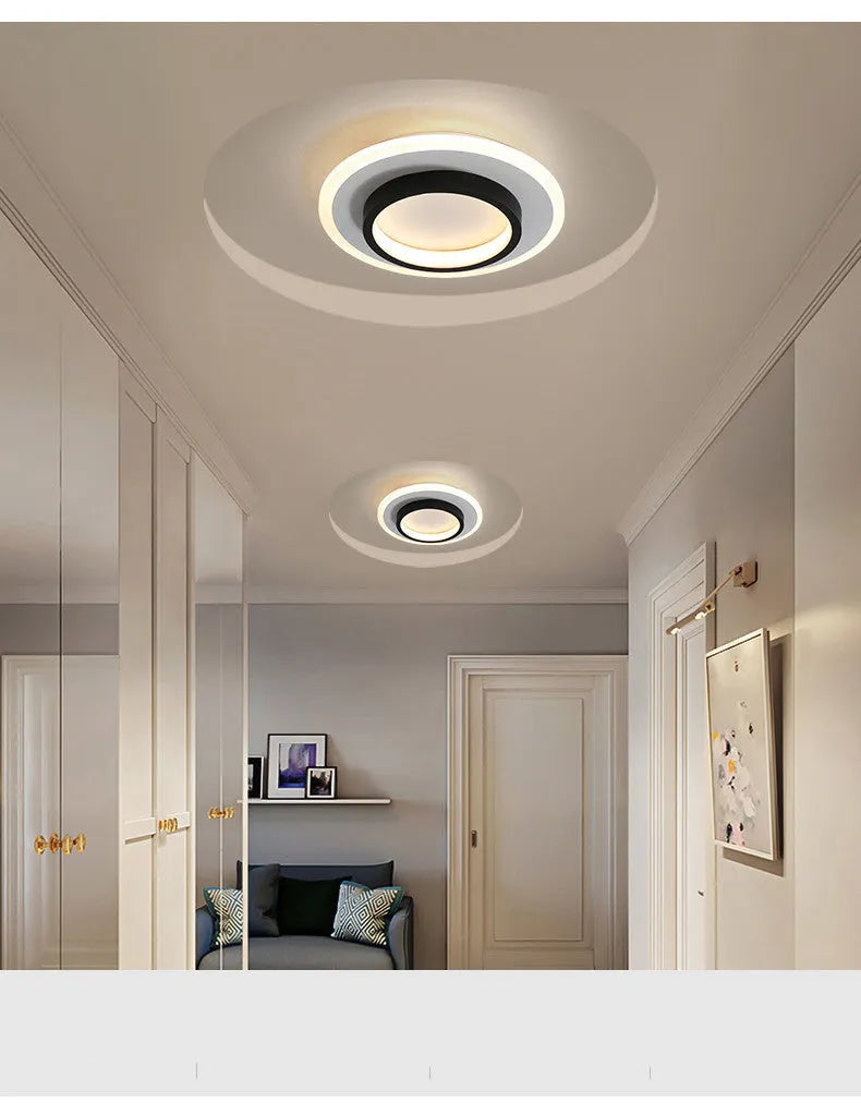 LED corridor aisle balcony light in aluminium and acrylic with black or white finish and 5-15m2 coverage