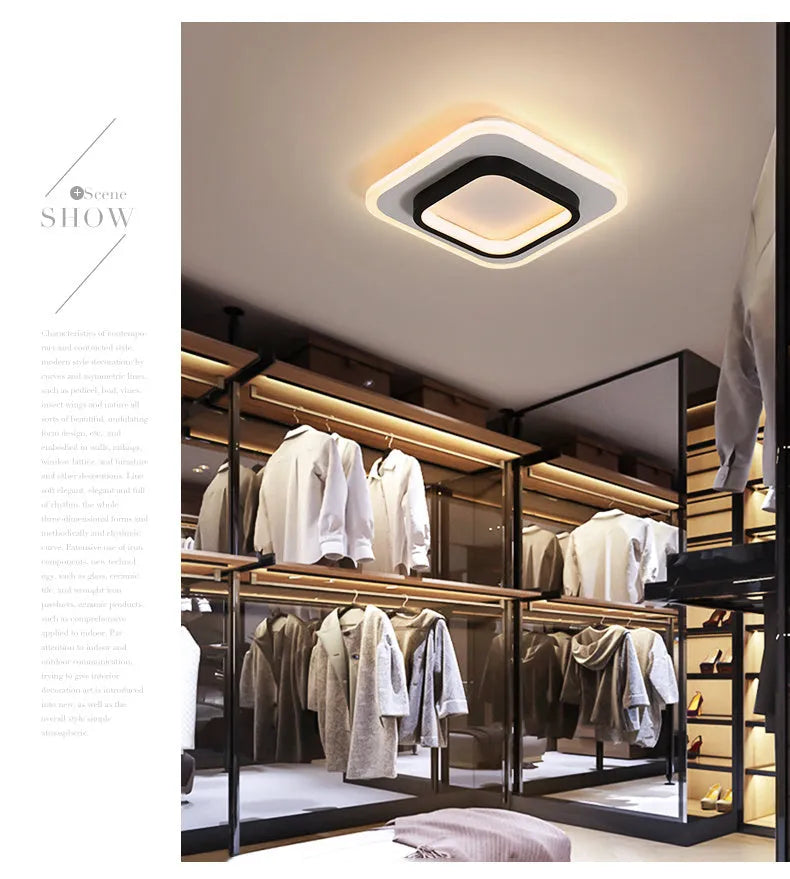 LED corridor aisle balcony light in aluminium and acrylic with black or white finish and 5-15m2 coverage