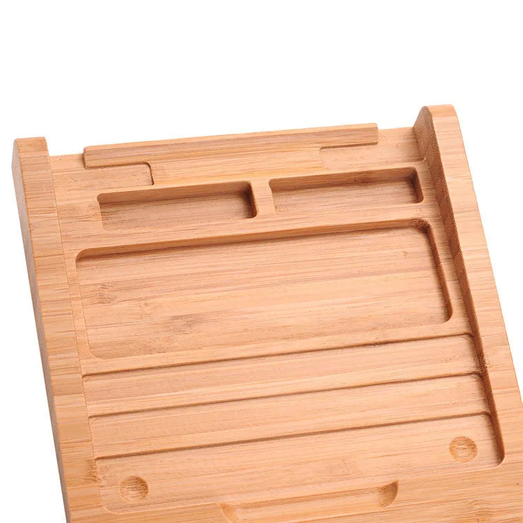 Bamboo wood bracket for Apple Bluetooth trackpad and tablet, 15cm by 15.8cm dimensions