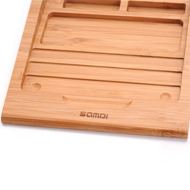 Bamboo wood bracket for Apple Bluetooth trackpad and tablet, 15cm by 15.8cm dimensions