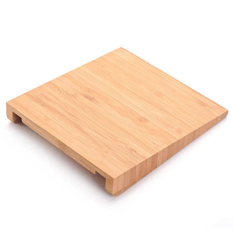 Bamboo wood bracket for Apple Bluetooth trackpad and tablet, 15cm by 15.8cm dimensions