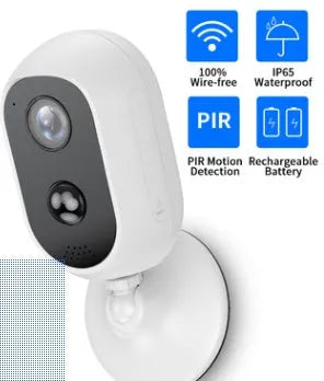 Outdoor waterproof battery dome camera with 1080P night vision and PIR motion sensor