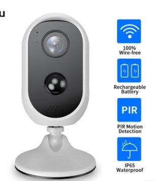 Outdoor waterproof battery dome camera with 1080P night vision and PIR motion sensor
