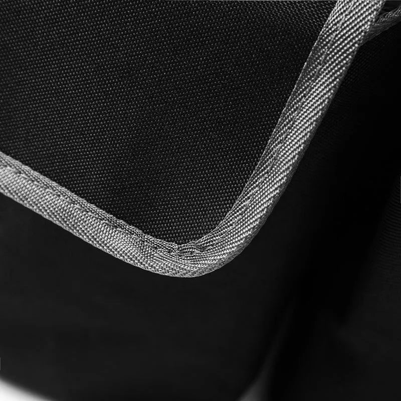 Black Oxford cloth hanging rear luggage storage bag, 90x12x25cm, four-pocket car boot tidy