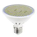 E27 screw-in LED light bulb with white polycarbonate body, labelled with 750 lumen and 100,000 hour lifespan specifications.