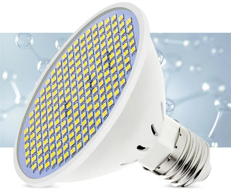 E27 screw-in LED light bulb with white polycarbonate body, labelled with 750 lumen and 100,000 hour lifespan specifications.