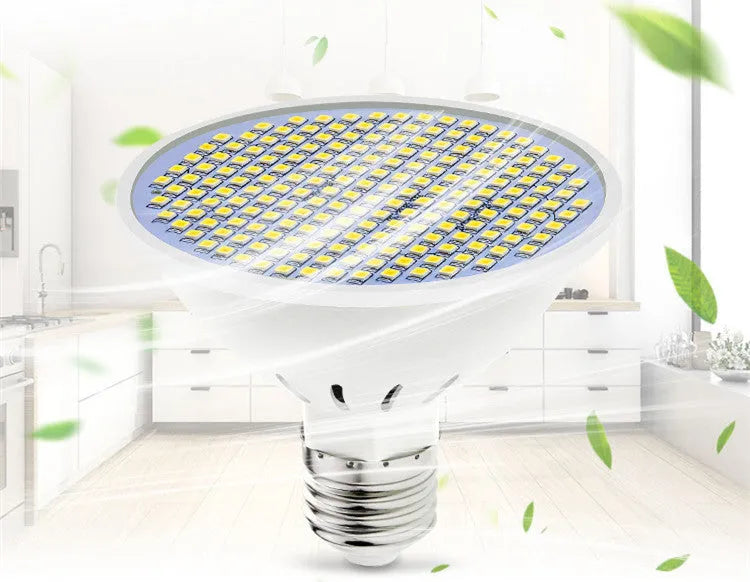 E27 screw-in LED light bulb with white polycarbonate body, labelled with 750 lumen and 100,000 hour lifespan specifications.