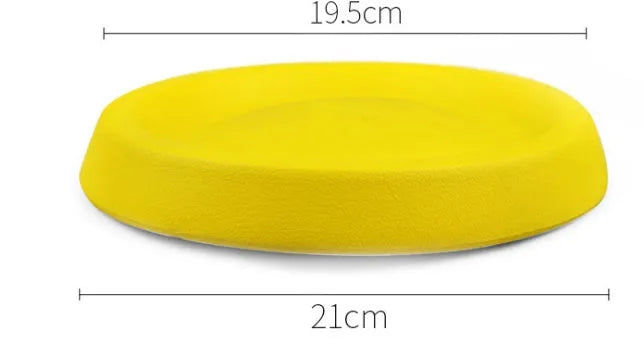 Yellow EVA pet dog throwing toy 70g for funny training fetch outdoor play