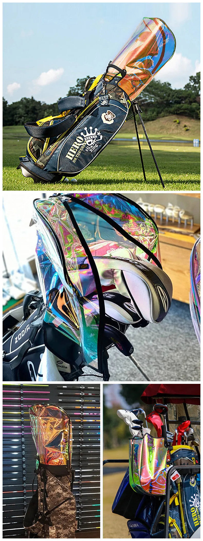 Colourful transparent TPU ball bag cap with adjustable buckle on a sports bag
